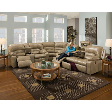 3 Piece Motion Sectional with Storage & Lights